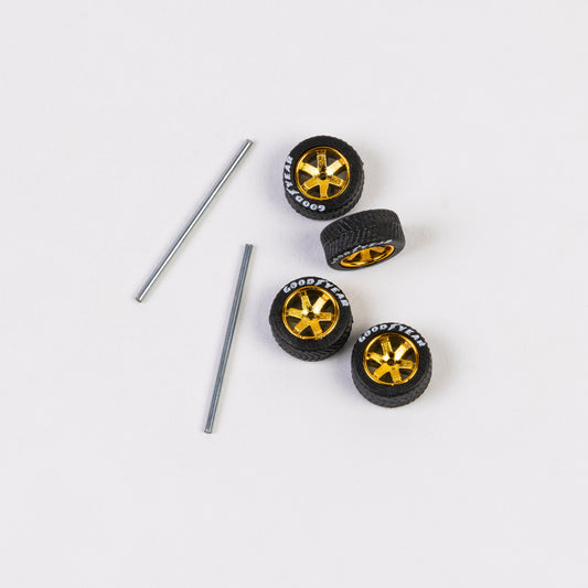 #198 Gold 6 Spokes "TE37" Style wheels