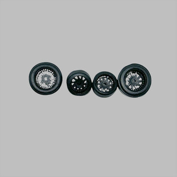 #1019 Black “Swirly” Gasser Wheels