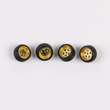 #821 Gold “Porsche" Style 5 Spoke Low Profile Wheels