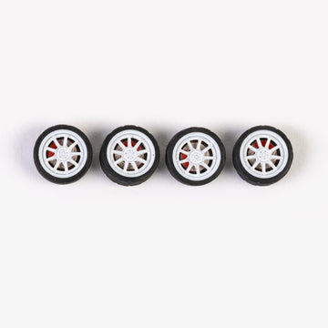 11mm White 9 Spoke Bearing Wheels