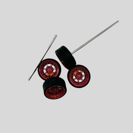 NEW- 10mm “Corn-Snake” Red and Orange Alloy Bearing Wheels. (Spinner)