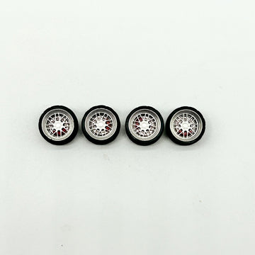 11mm Silver “Mach Lip” BBS Style Alloy Bearing Wheels (Spinners)