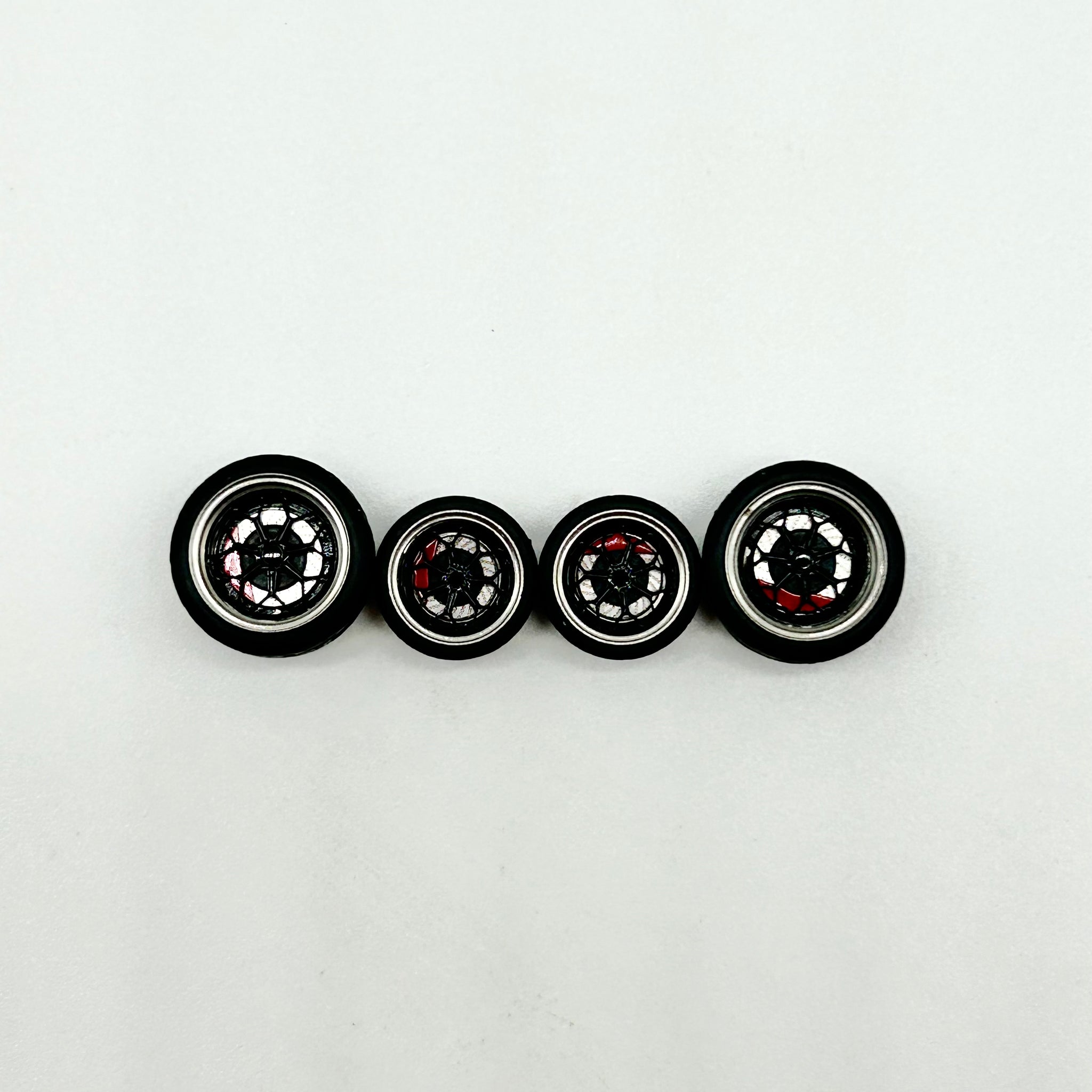 NEW - Black Spider Web “Staggered” Style Alloy Bearing Wheels. (Spinners)