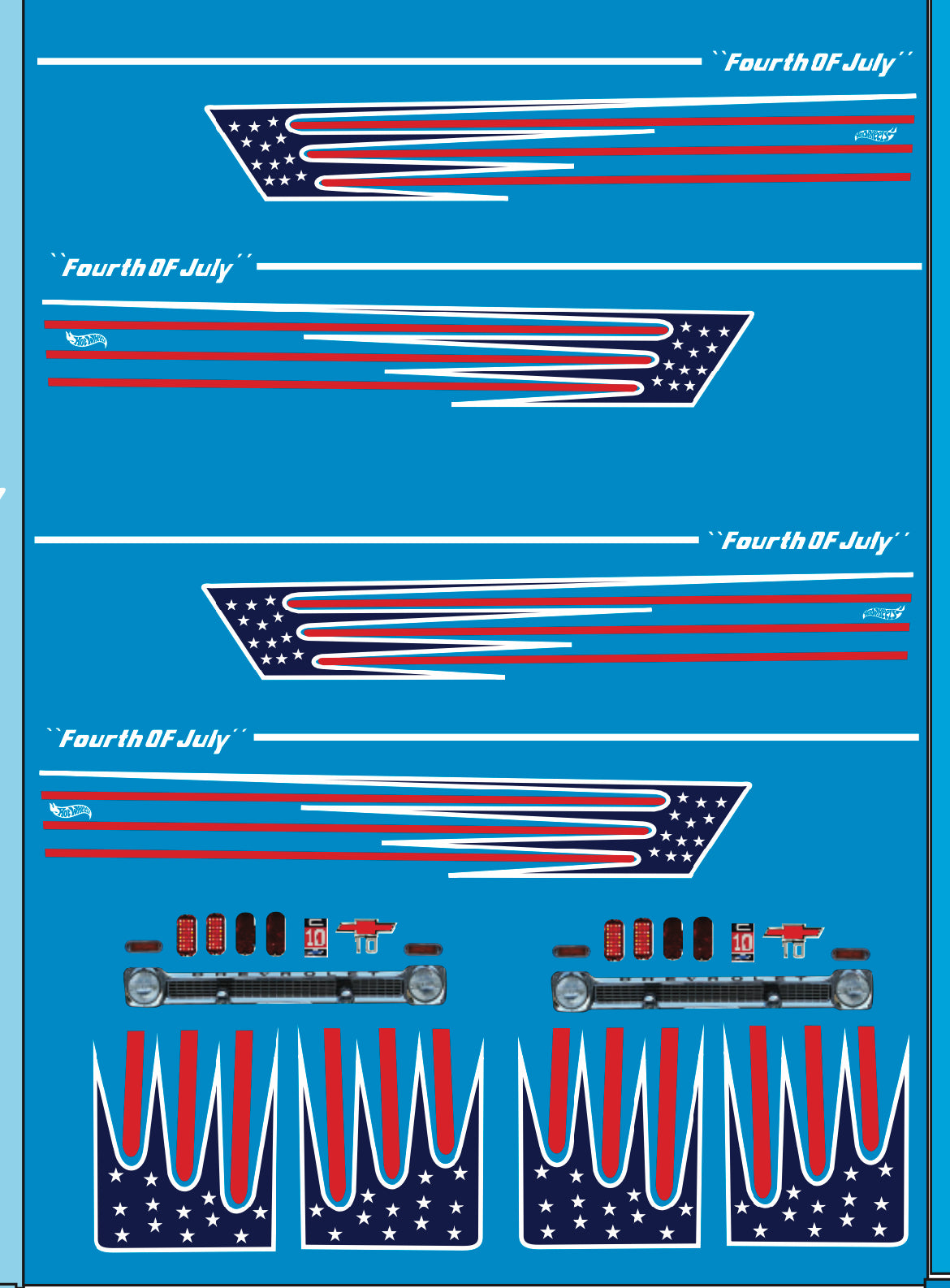 Custom 62 Chevy Truck Stars & Stripes Waterslide Decal