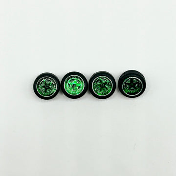 #305 Limited Edition: Green 12mm Low Profile Chrome Lip “Porsche”  Metallic Wheels