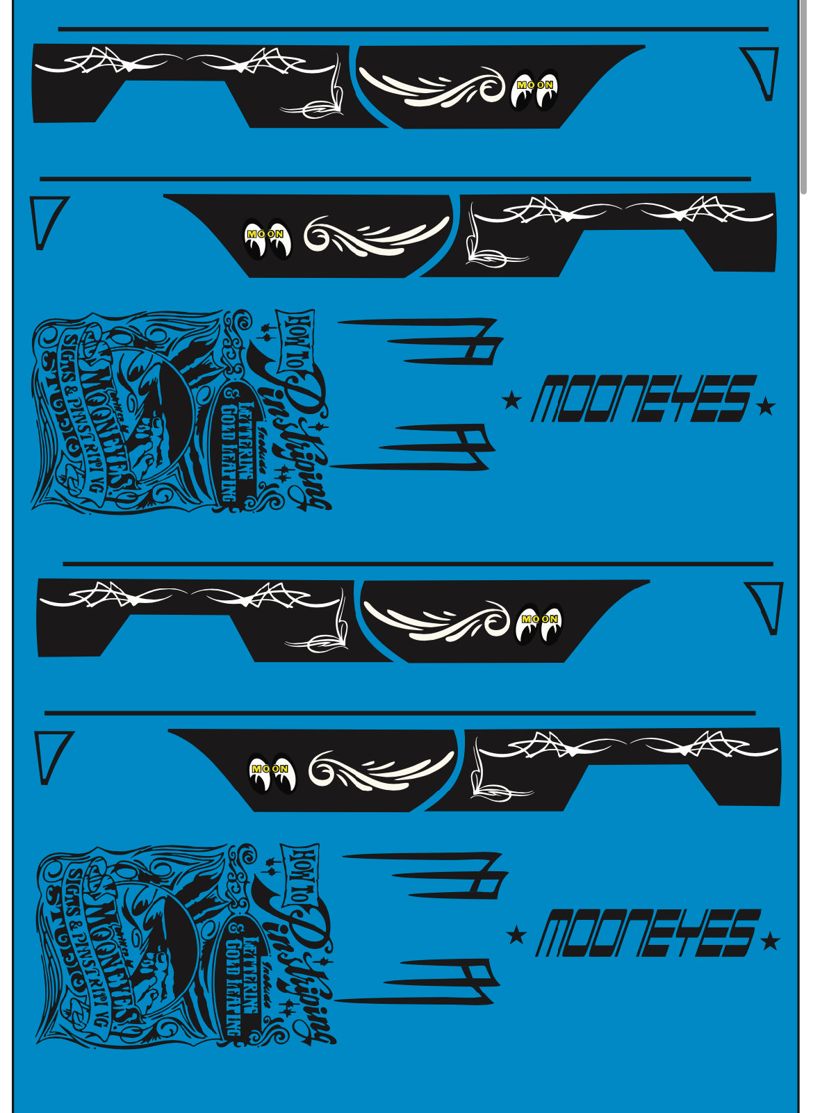 Custom 83 Chevy Truck “Mooneyes” Themed Waterslide Decal