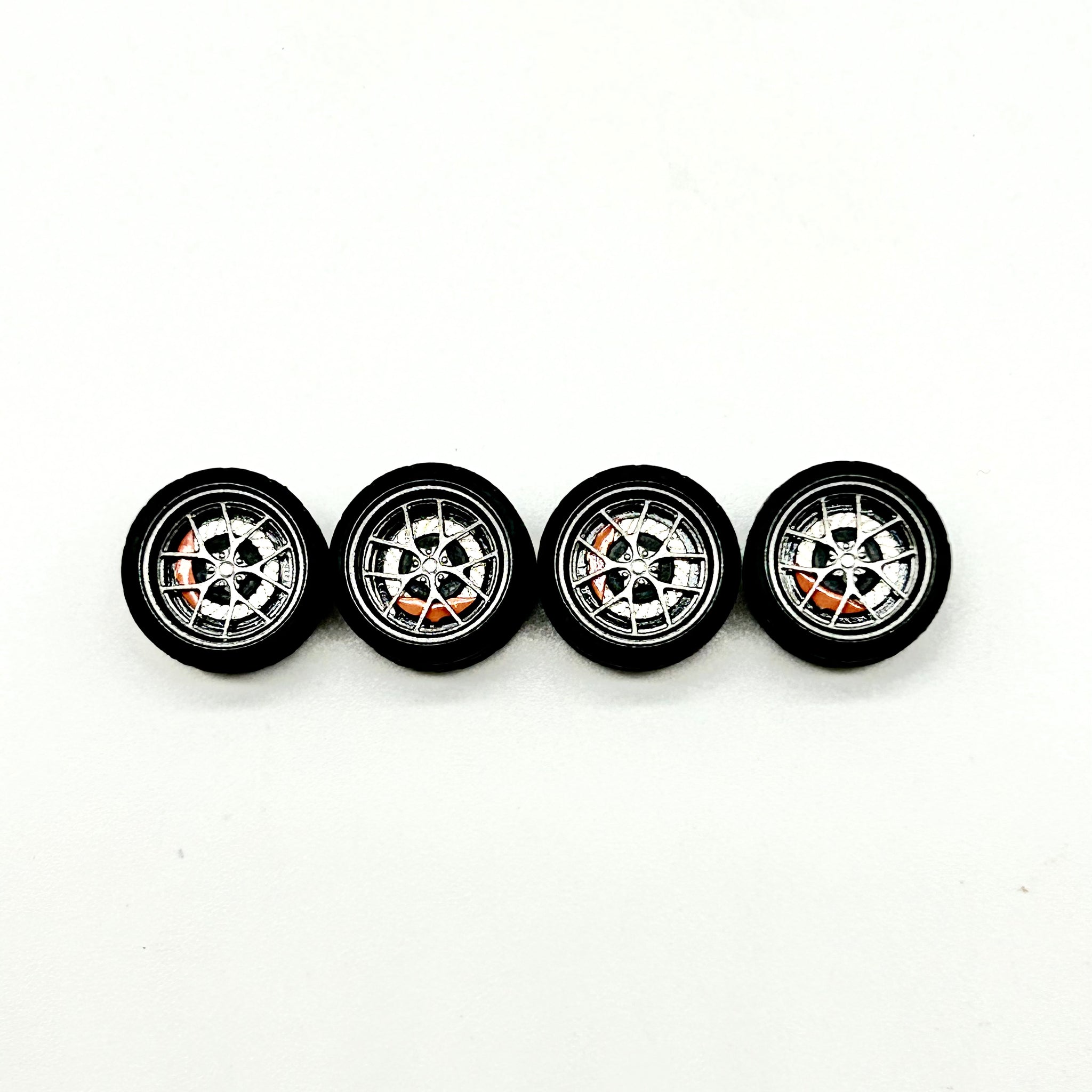 10mm Grey & Orange Alloy Bearing Wheels (Spinners)