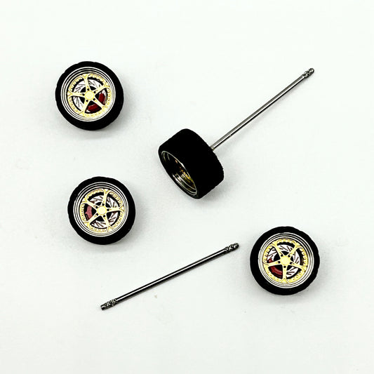 11mm Gold 5 Spokes “Touren” Alloy Bearing Wheels. (Spinners)