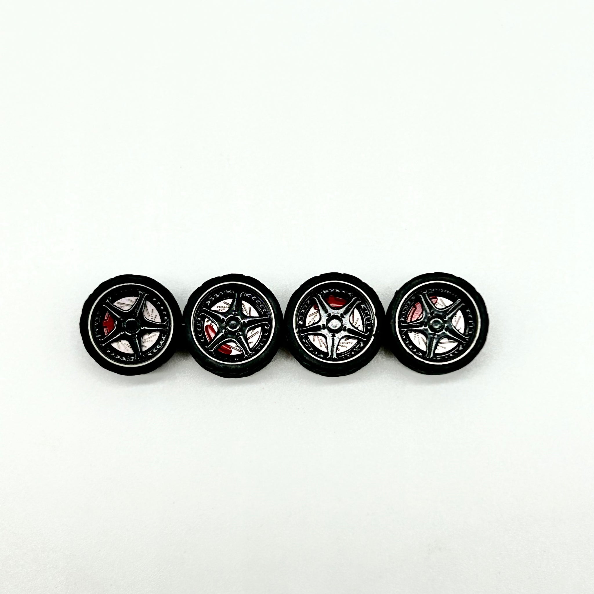 11mm Black 5 Spoke with Chrome Rims Alloy Bearing Wheels (Spinners)