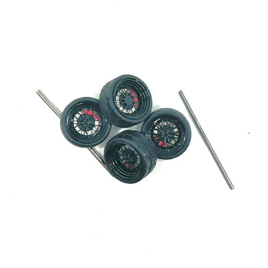 10mm Black “Midnight” BBS Style Alloy Bearing Wheels. (Spinners)