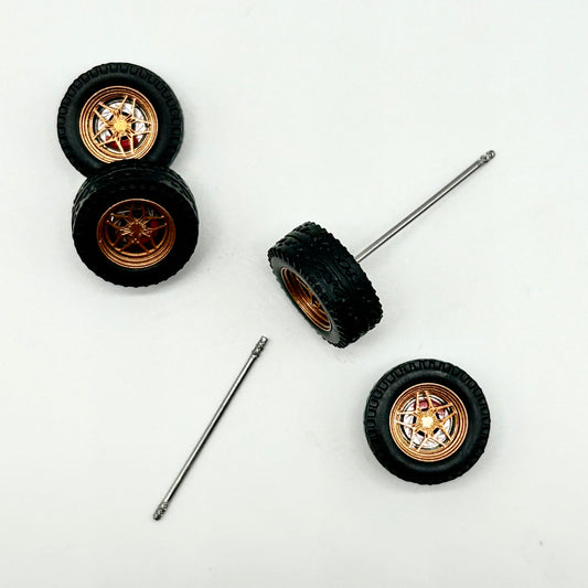 NEW- Bronze 14mm OFF-ROAD Alloy Bearing Wheels. (Spinners)