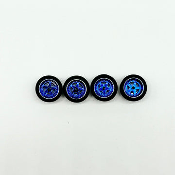 #313 NEW Limited Edition: 12mm Blue With Chrome Lip “Porsche” Style Metallic Wheels