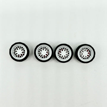 11mm White Mach Lip BBS Style Alloy Bearing Wheel. (Spinner)