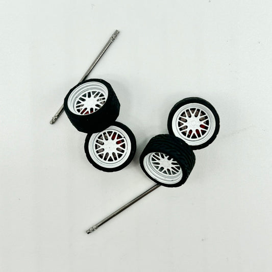 11mm White Mach Lip BBS Style Alloy Bearing Wheel. (Spinner)