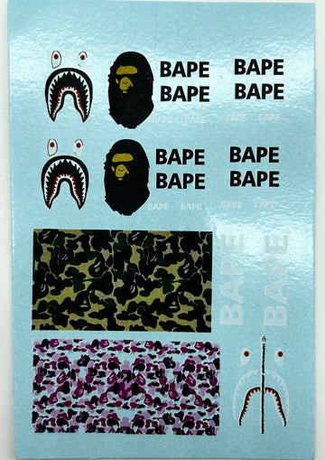 NEW- BAPE themed Waterslide Decal for 1:64 scale. (Limited qty)