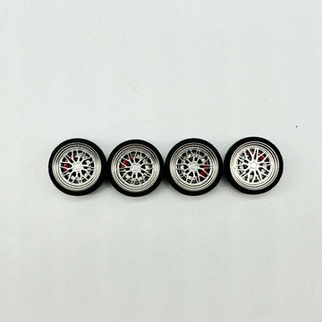 NEW- 8mm Silver BBS Style Alloy Bearing Wheels (Spinner)