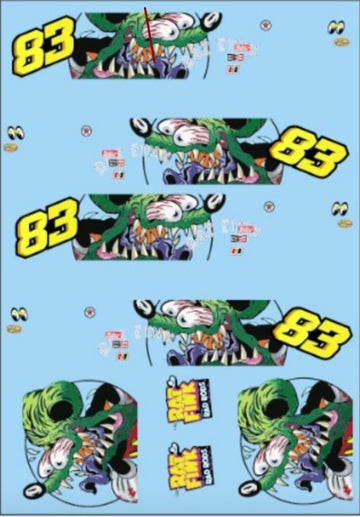 Custom 83 Chevy Rat Fink Themed Waterslide Decal