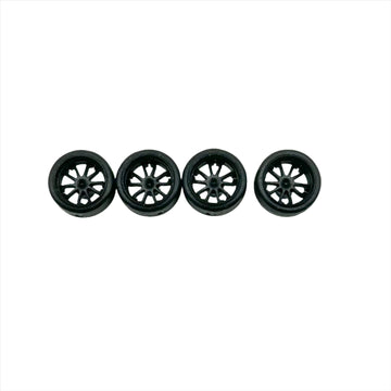 #600 Black 14mm Deep-Dish 10 Spokes Truck Wheels