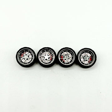 11mm Silver “Spyder” Style Alloy Bearing Wheels (Spinners)