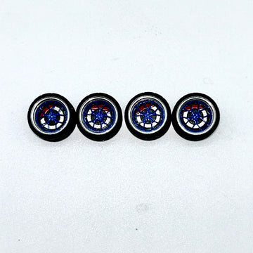 10mm Blue & Red Bearing Alloy Wheels (Spinners)