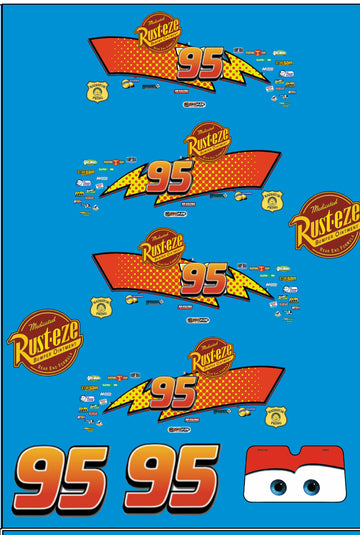 Custom Lightning McQueen Themed Waterslide Decal