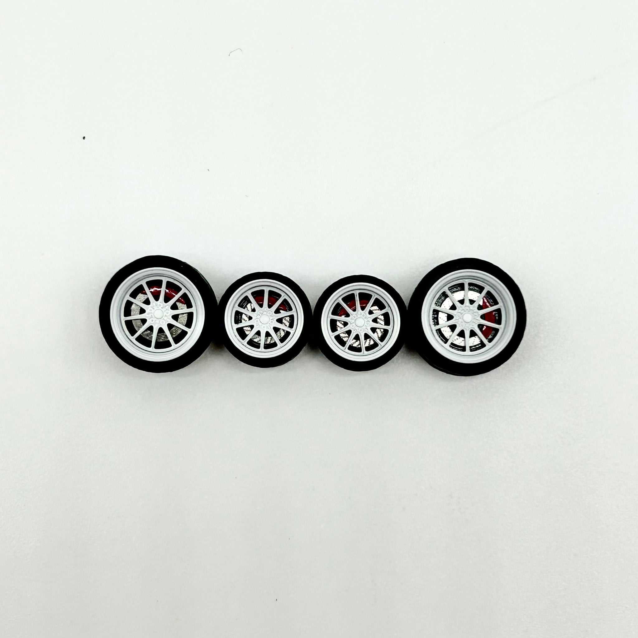 NEW- White 10 Spokes “Staggered” Style Alloy Bearing Wheels. (Spinners)