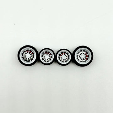 NEW- White 10 Spokes “Staggered” Style Alloy Bearing Wheels. (Spinners)