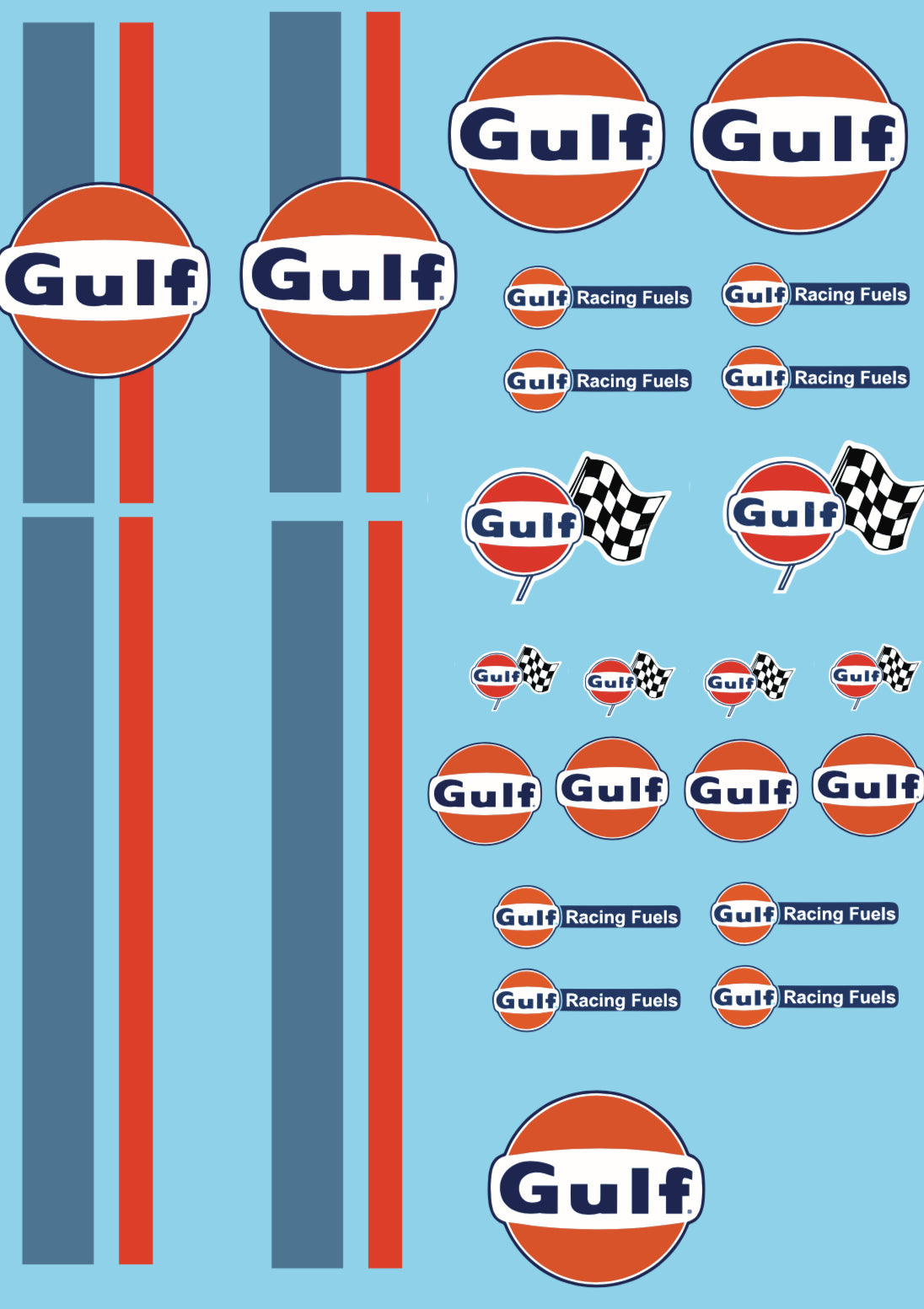 Gulf Themed Waterslide Decal for 1:64 Scale