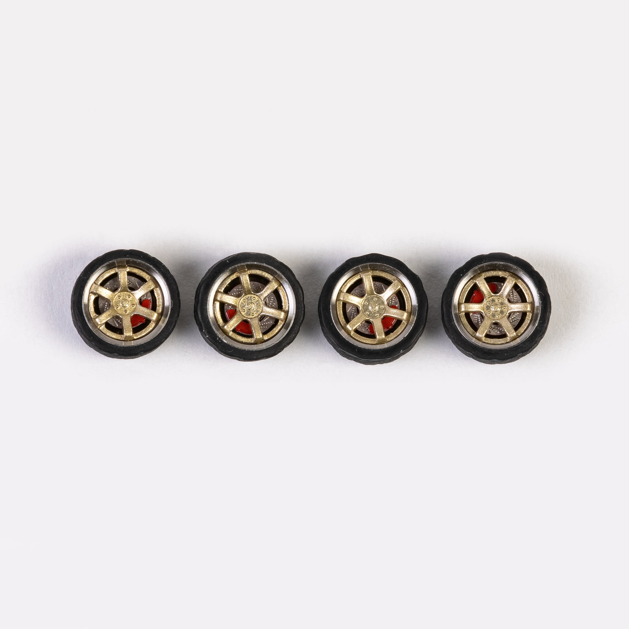 11mm Light Gold “TE37” Style with Chrome lip Bearing Wheels